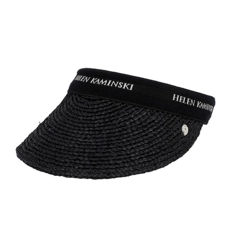 HELEN KAMINSKI Charcoal Black Logo Bianca 8 Women’s Visor Sun Cap HAT52204 CABL