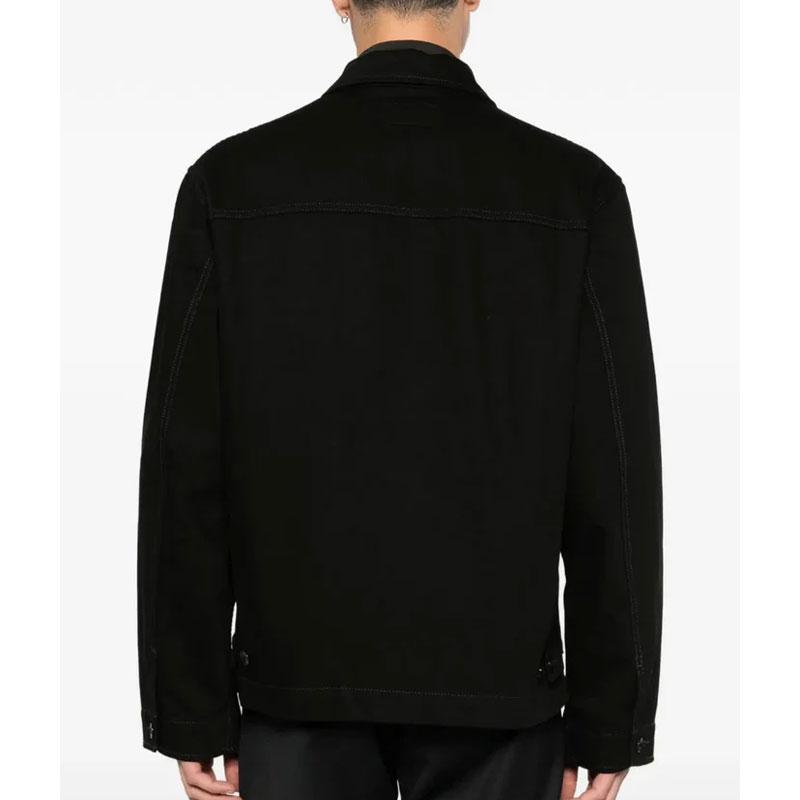 Lemaire Men’s Black Boxy Button-Front Collar Jacket OW1223 LD1055 999