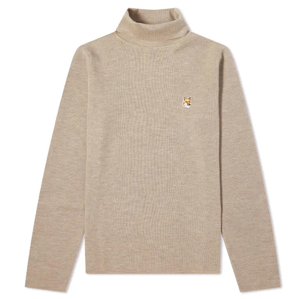 Maison Kitsune Fox Head Turtleneck Knit Sweater Women’s HW00516KT1036 H250