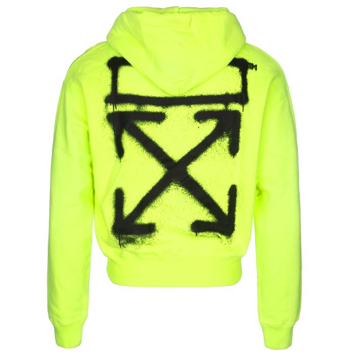 OFF WHITE Neon Printed Hooded T-Shirt for Men OMBB037R20E300156210