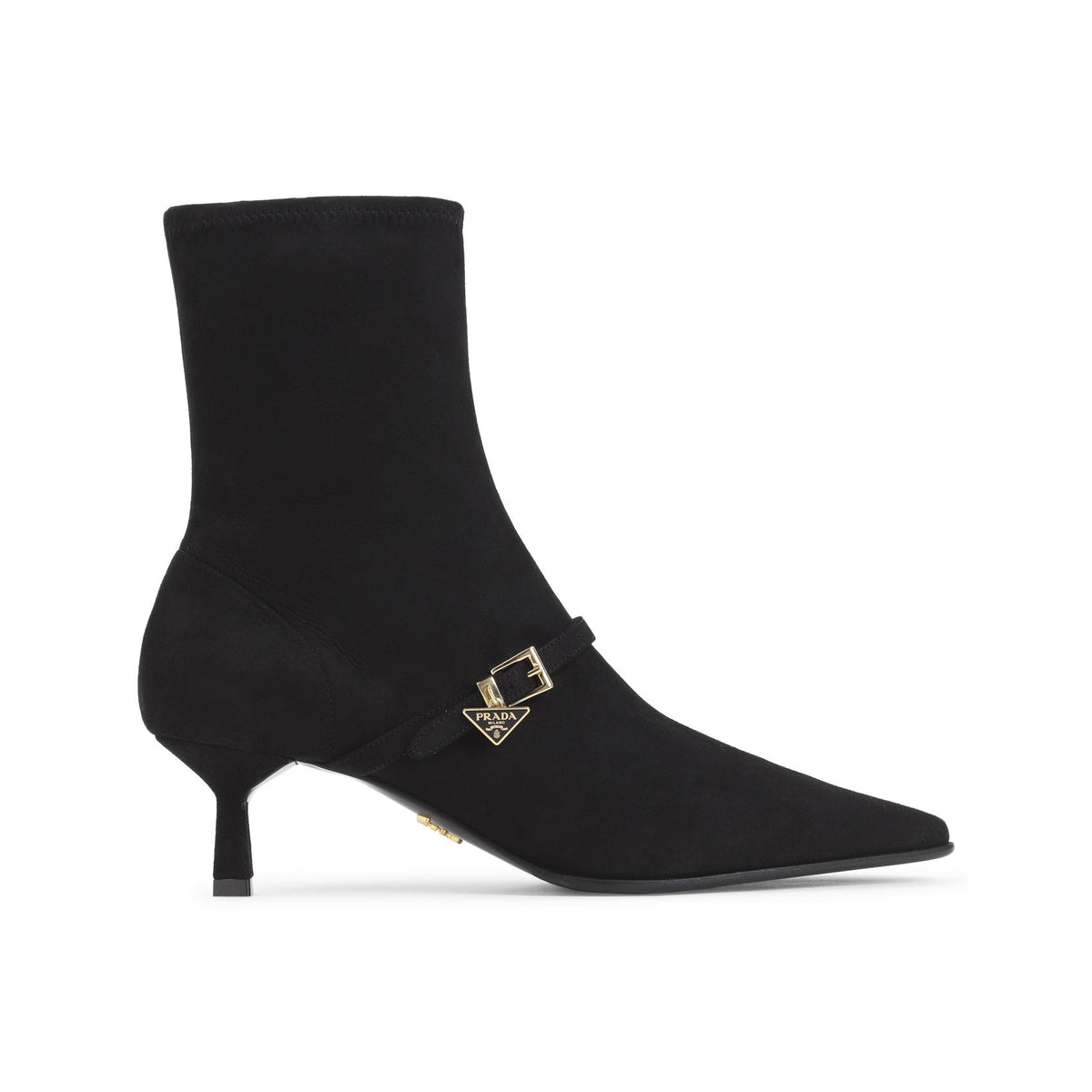 PRADA Black Leather Ankle Boots