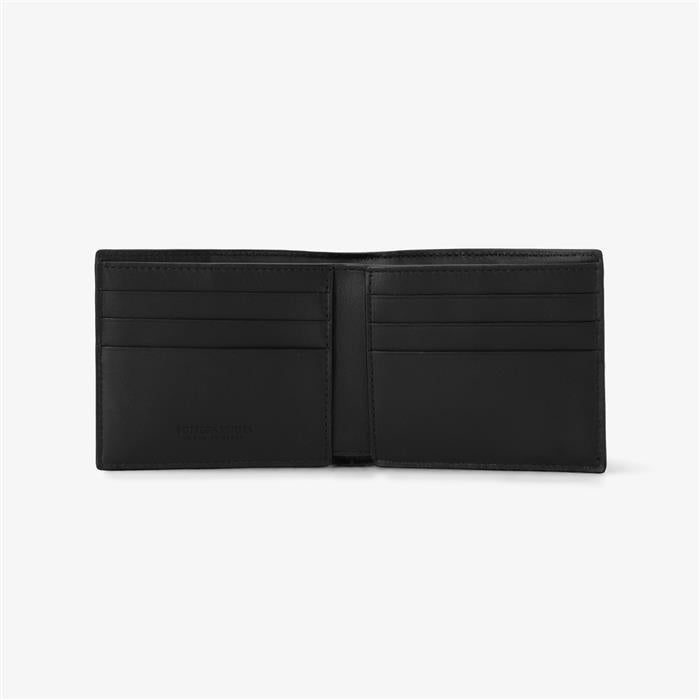 Bottega Veneta Maxi Intrecciato Cassette Leather Bifold Wallet Black