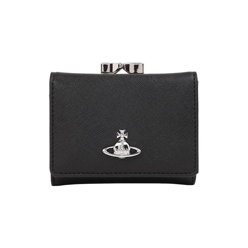 Vivienne Westwood Women’s Small Frame Bifold Wallet Black Leather