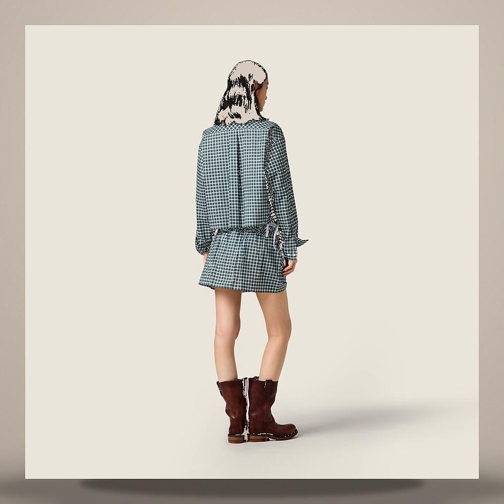 Miu Miu Checked Mini Skirt MG2760 19U3 F0A8Z