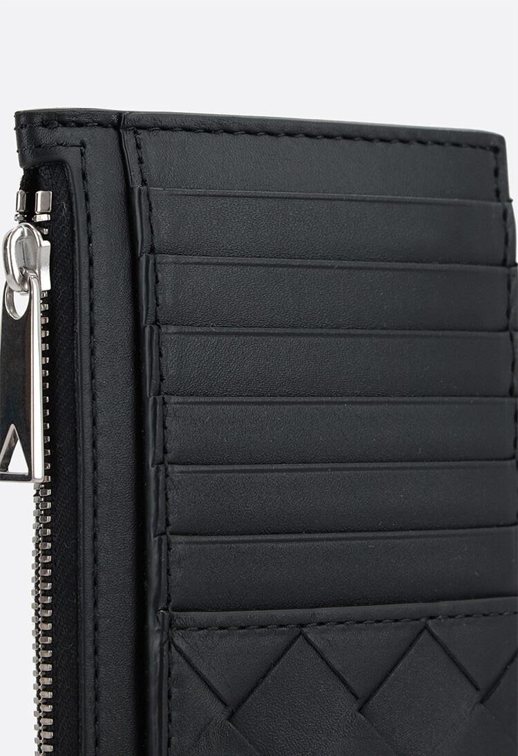 Bottega Veneta Intrecciato Leather Long Card Wallet Black