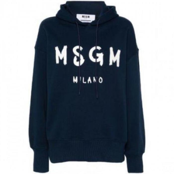 MSGM Brushed Logo Hoodie Sweatshirt for Women 3641MDM515 247000 89