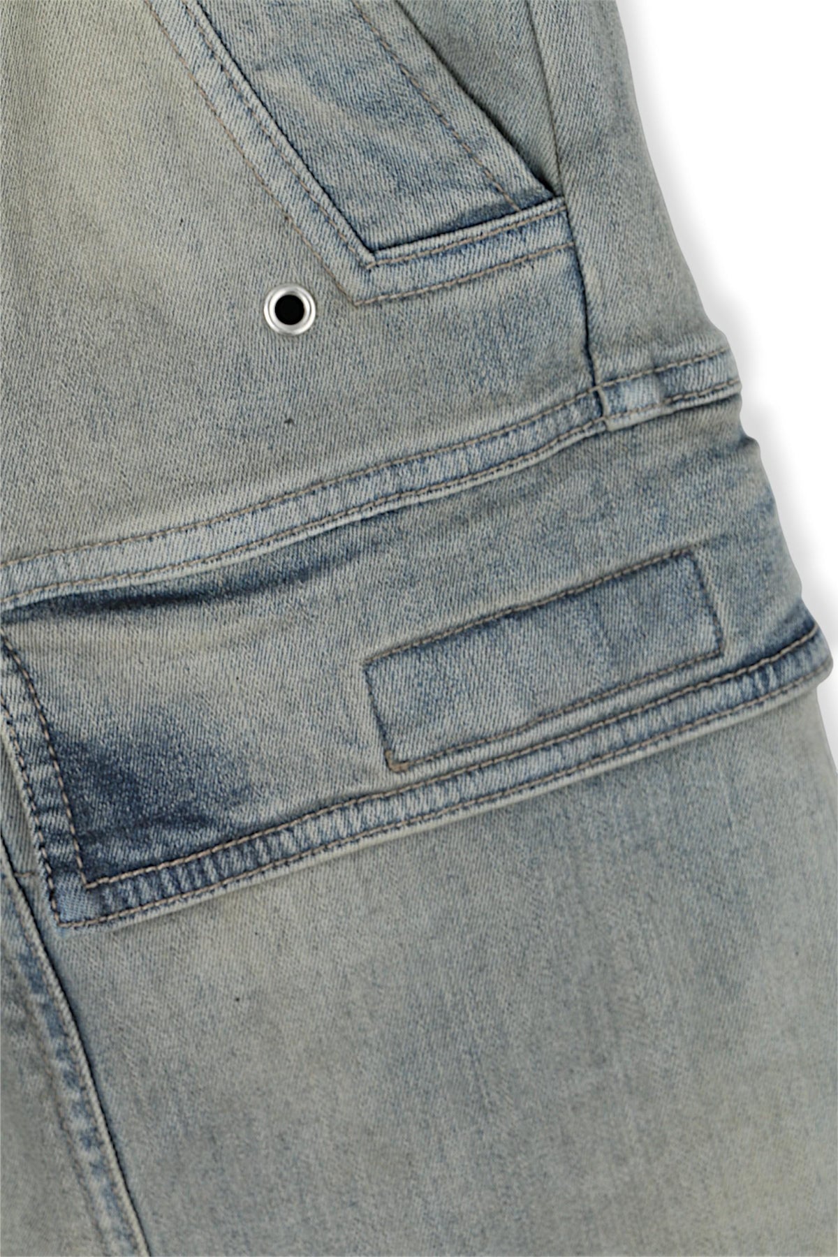 Rick Owens DRKSHDW Double Cargo Jumbo Belas Sky Stretch Denim P DU02D2398 SKY 46