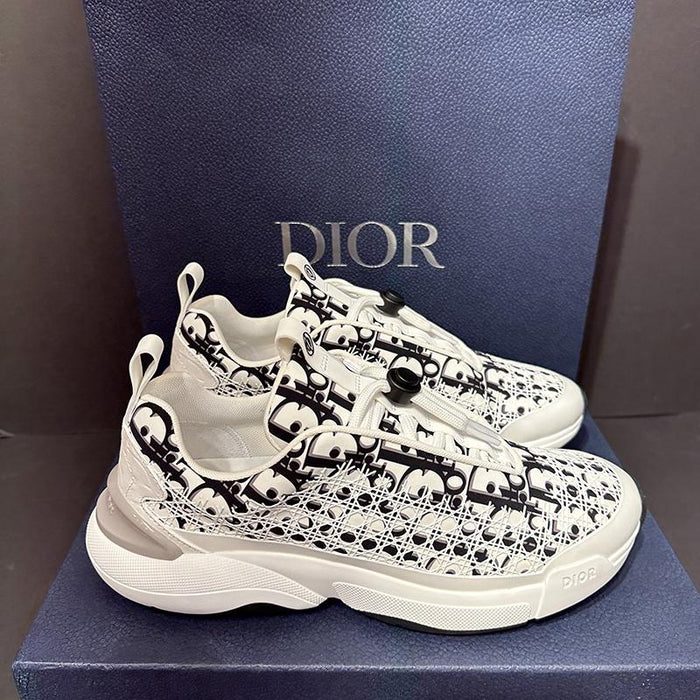 DIOR B24 Oblique Technical Fabric Sneakers White Black