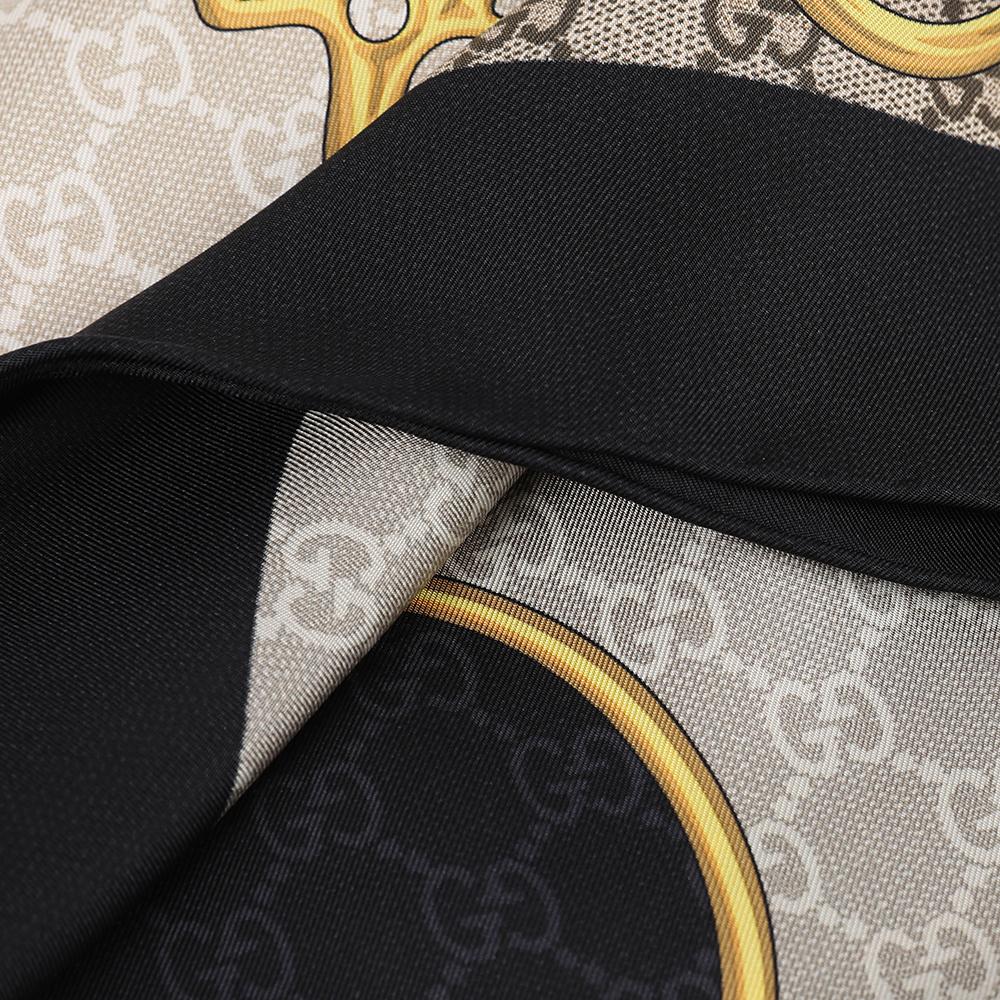 GUCCI GG Horsebit Silk Scarf 764655 3G001 1079