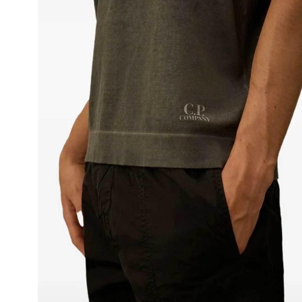 CP Company Crepe Double Dyed Short Sleeve Polo T-Shirt 20CMKN204A 110646S 644