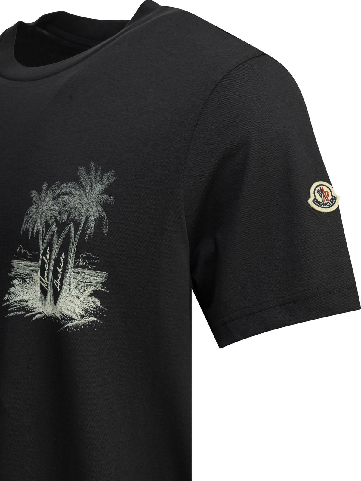 Moncler Short Sleeve T-Shirt Navy Cotton Men's Top
