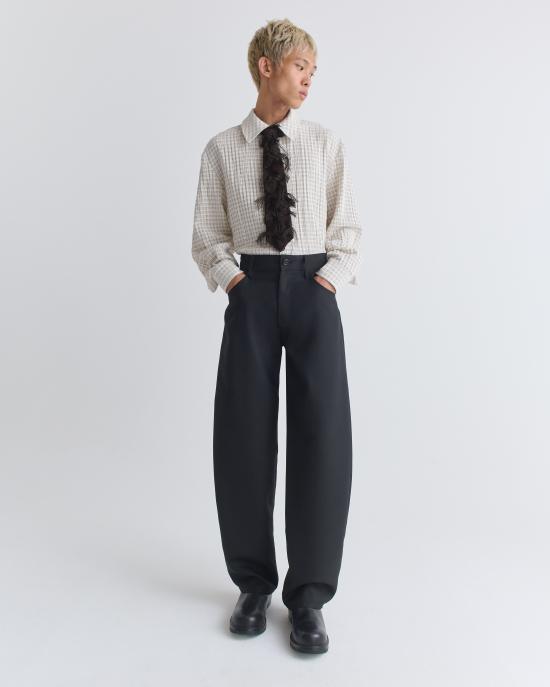 Séfr Fine Black Wool Suit Trousers Gino
