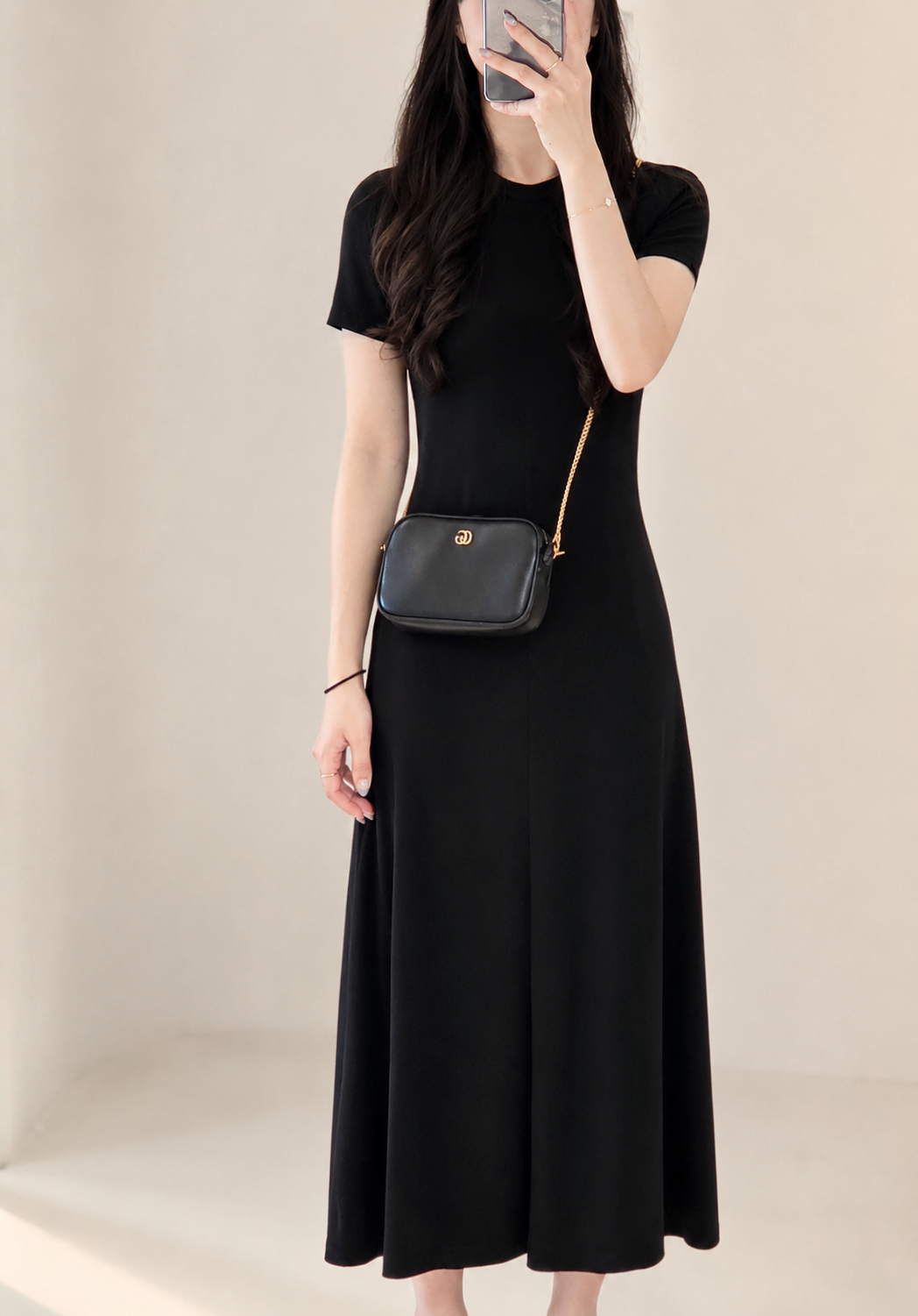GUCCI GG Marmont Black Leather Mini Shoulder Bag 772759