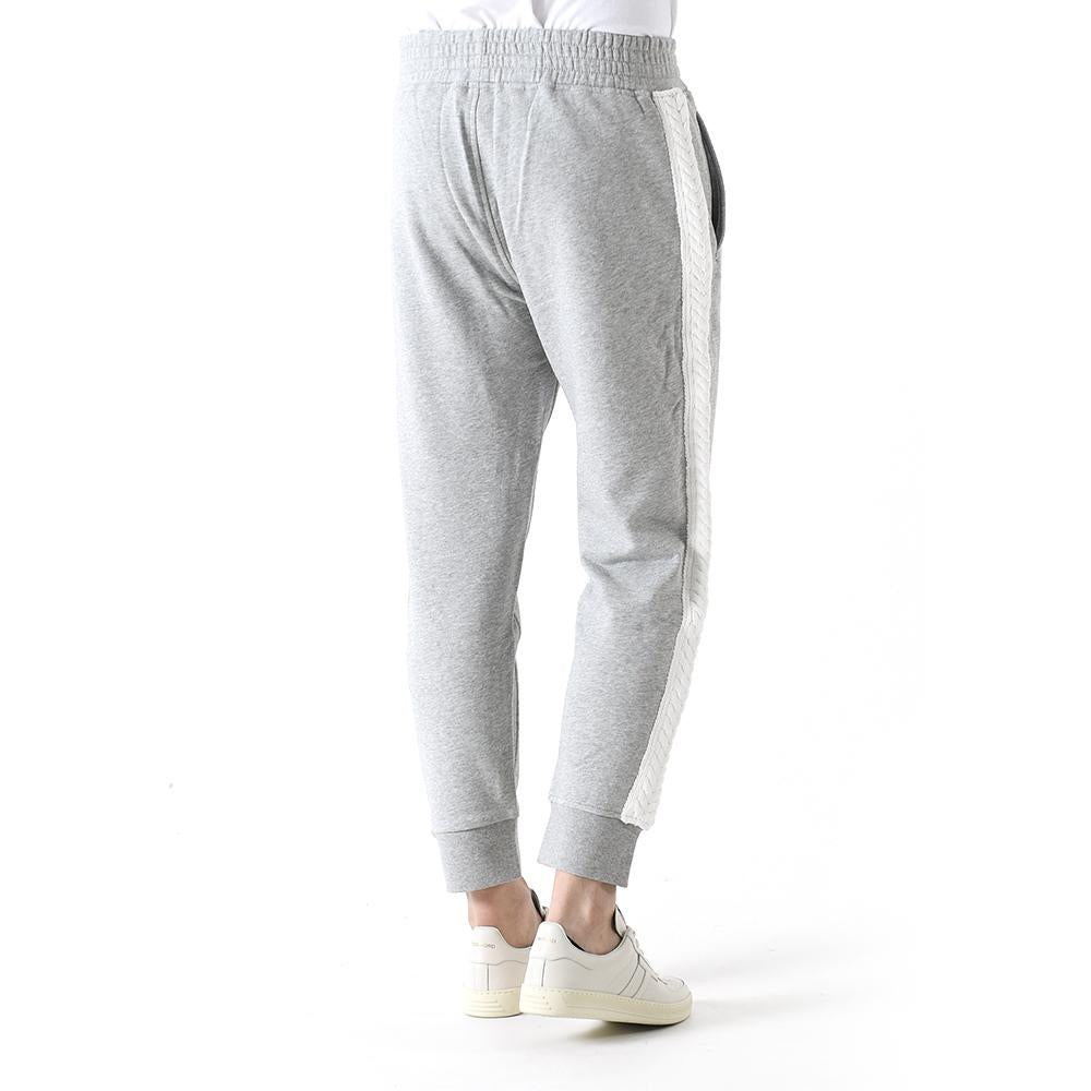 Neil Barrett Cable Detail Loose Fit Wool Jogger Pants Gray