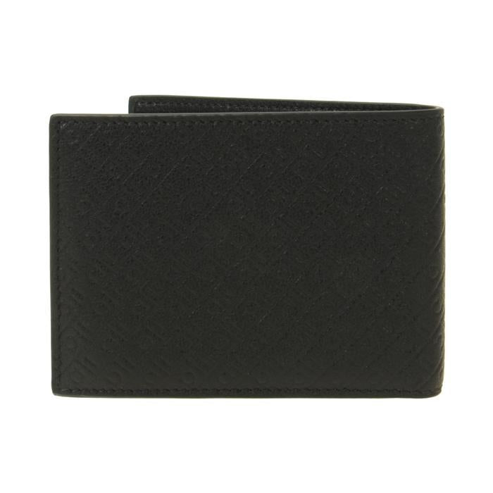 Ferragamo Monogram Bifold Wallet Men’s Leather Black