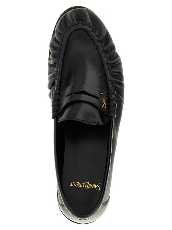 Saint Laurent Soft Shiny Leather Loafers Black