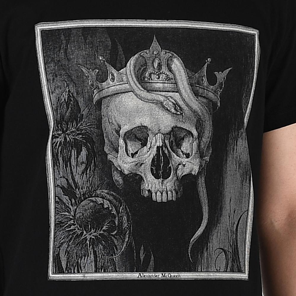 Alexander Mcqueen King Skull Short Sleeve T-Shirt Black