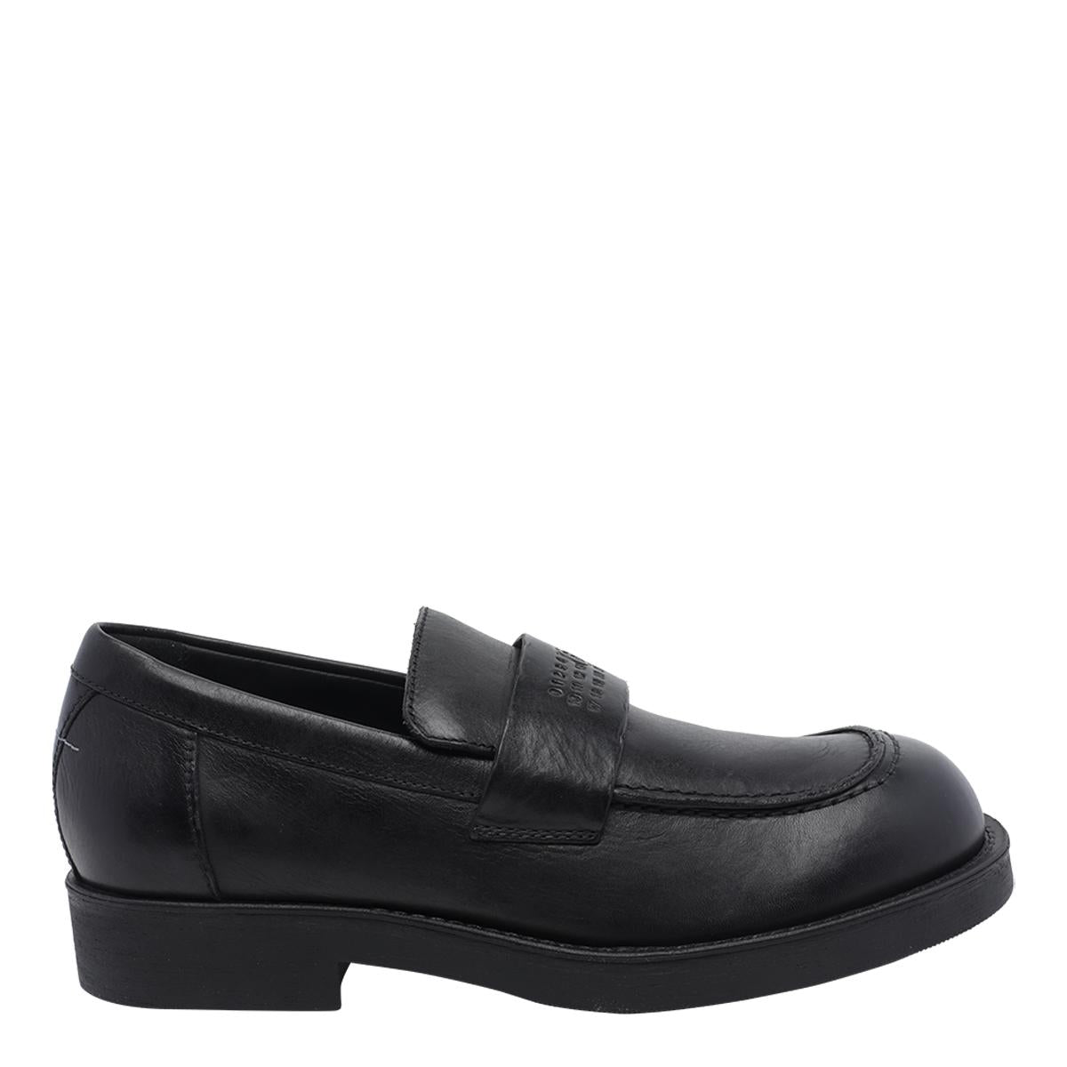 Maison Margiela Black Leather Penny Loafers
