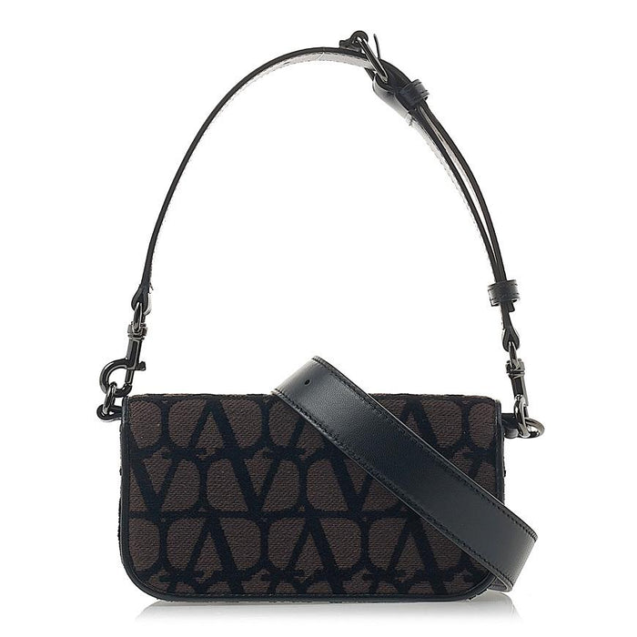 VALENTINO Garavani Small Locò Shoulder Bag White Leather Women