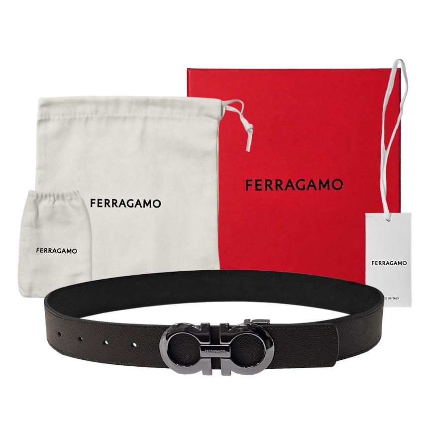 Ferragamo Men’s Leather Gancini Belt 675542 689112
