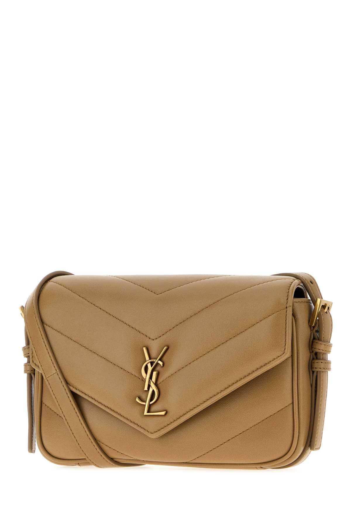 Saint Laurent Leather Shoulder Crossbody Bag Brown