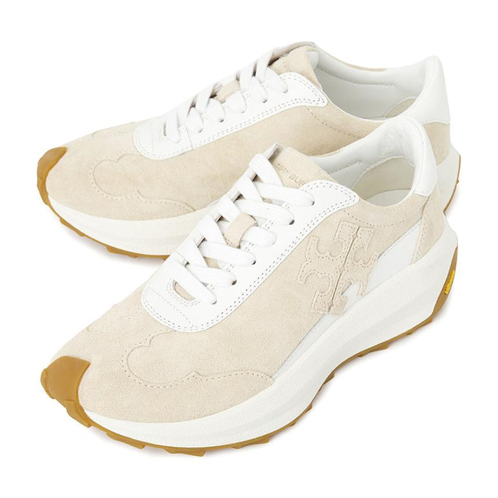 Tory Burch Leather Low-Top Sneakers Beige