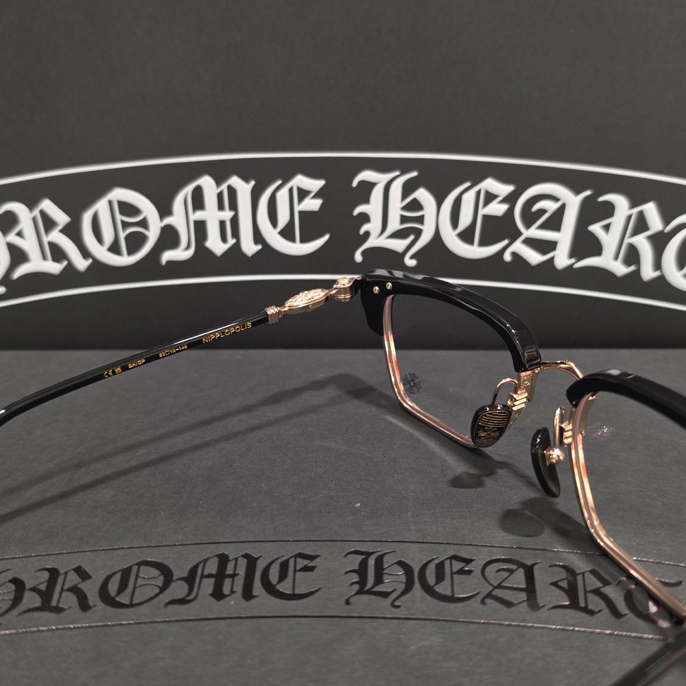 Chrome Hearts Black Gold Nippleopolis Unisex Eyeglasses