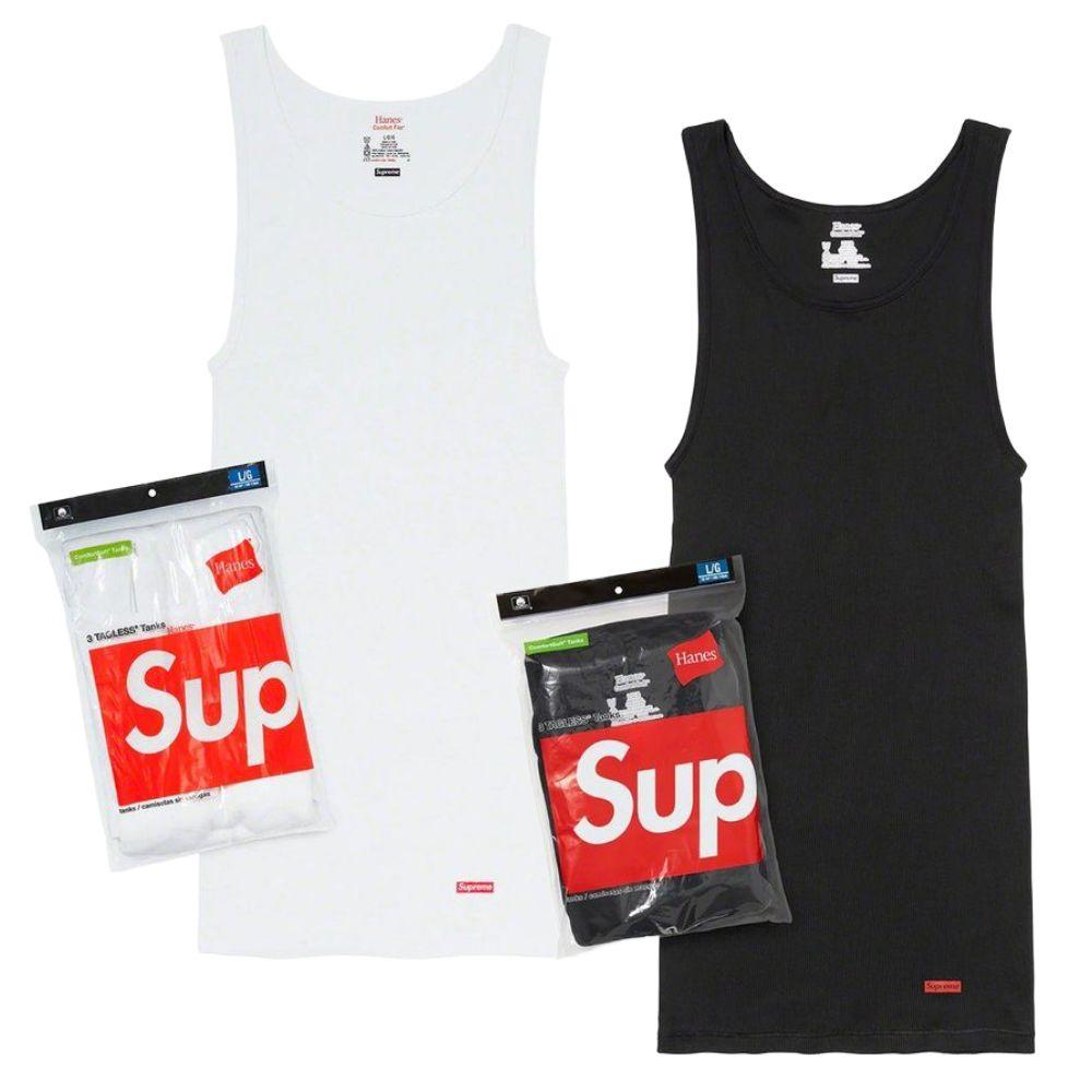 Supreme Tagless Cotton Tank Top 3-Pack White Black Unisex