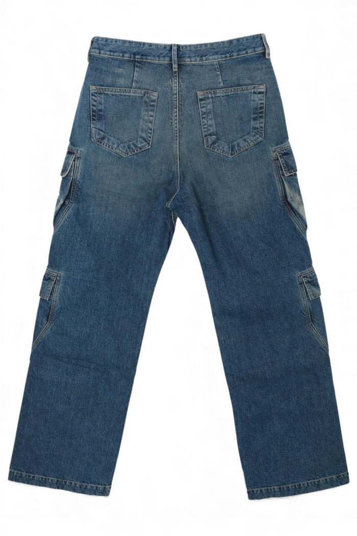 Rick Owens Washed Indigo Denim Double Cargo Jeans DU01E3361 DWB 06