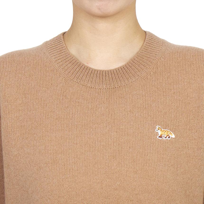 Maison Kitsune Baby Fox Wool Crewneck Sweater Ivory Unisex PW00817 KT1006 0054