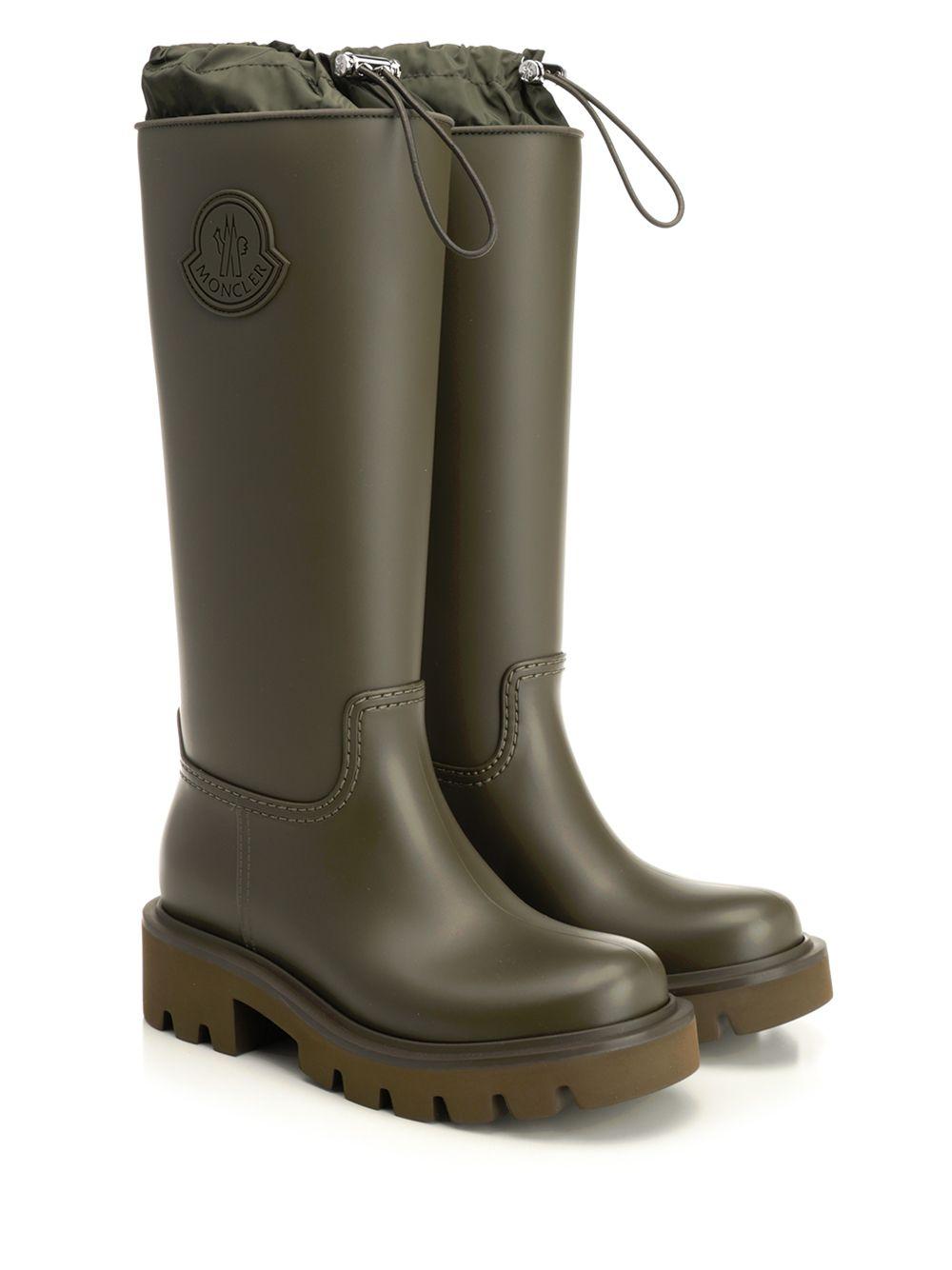 Moncler Black Leather Long Boots