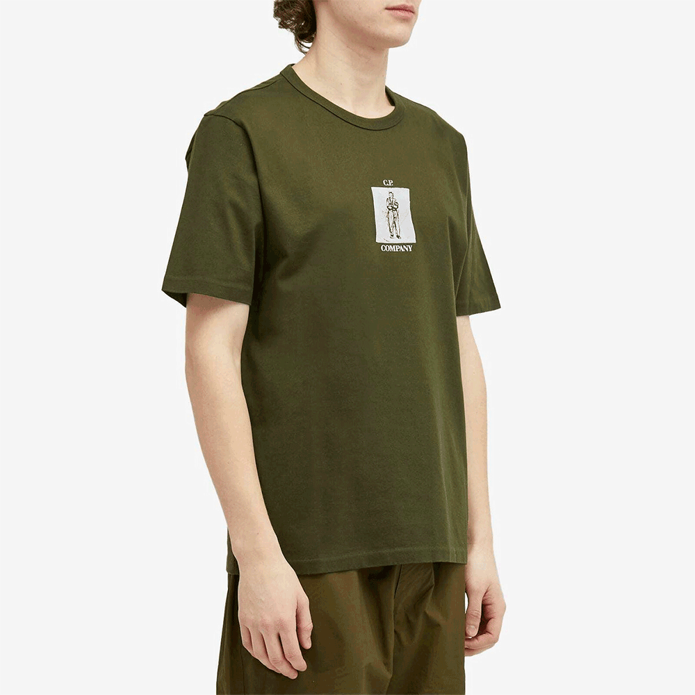 CP Company Graphic Short Sleeve T-Shirt Khaki Men’s 16CMTS163A