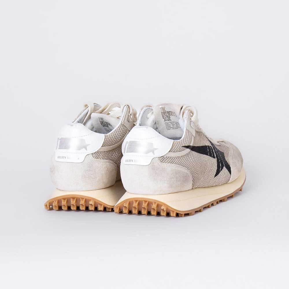 GOLDEN GOOSE Beige Black Star Marathon Low Top Sneakers Women