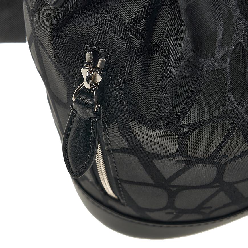VALENTINO Garavani V Logo Jacquard Mini Shoulder Bag Black