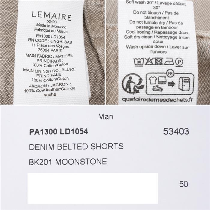 Lemaire Levi Snow Broken Twill Denim Short Pants Black Men’s