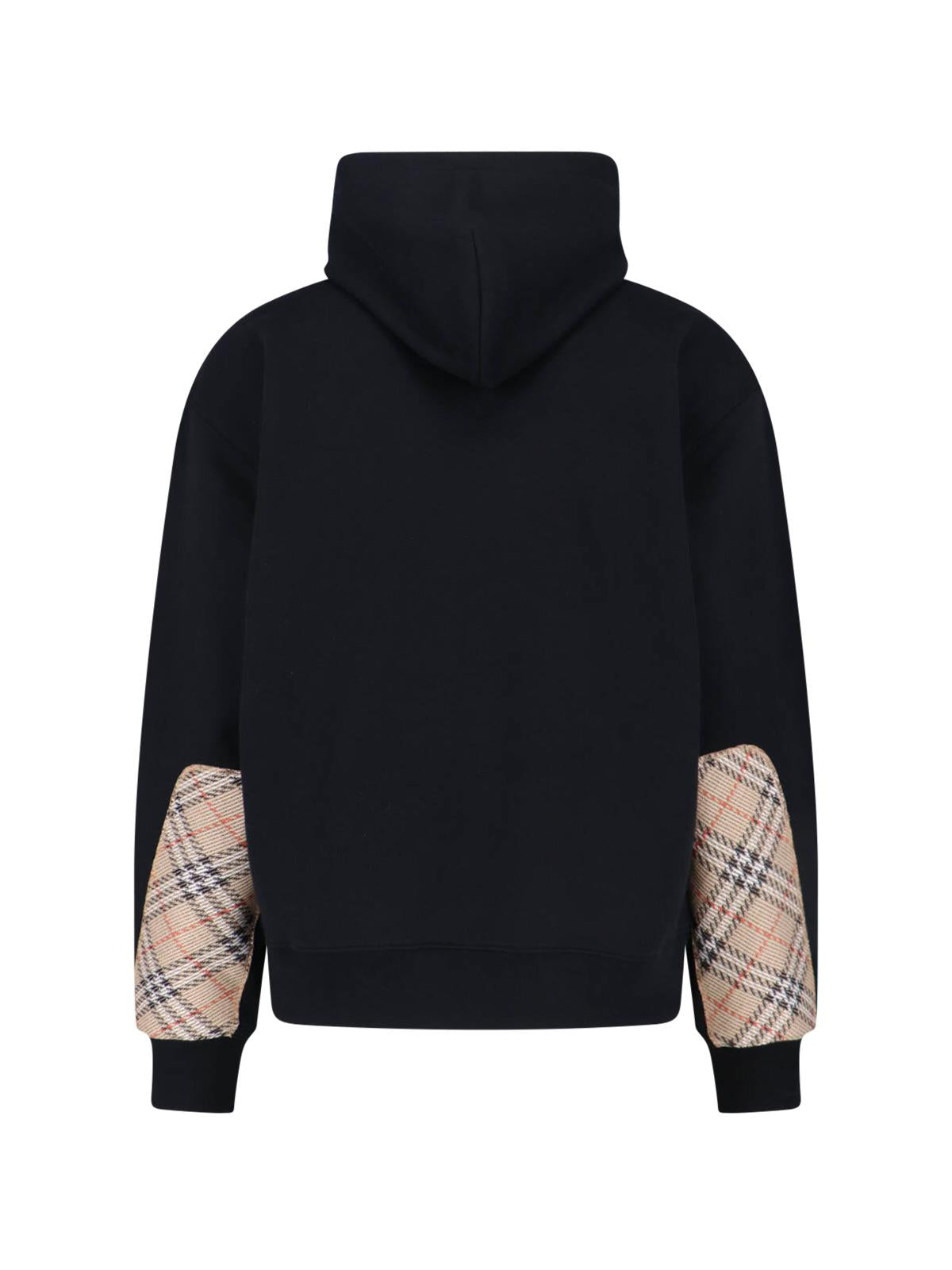 BURBERRY Black Cotton Logo Hoodie Sweatshirt for Men