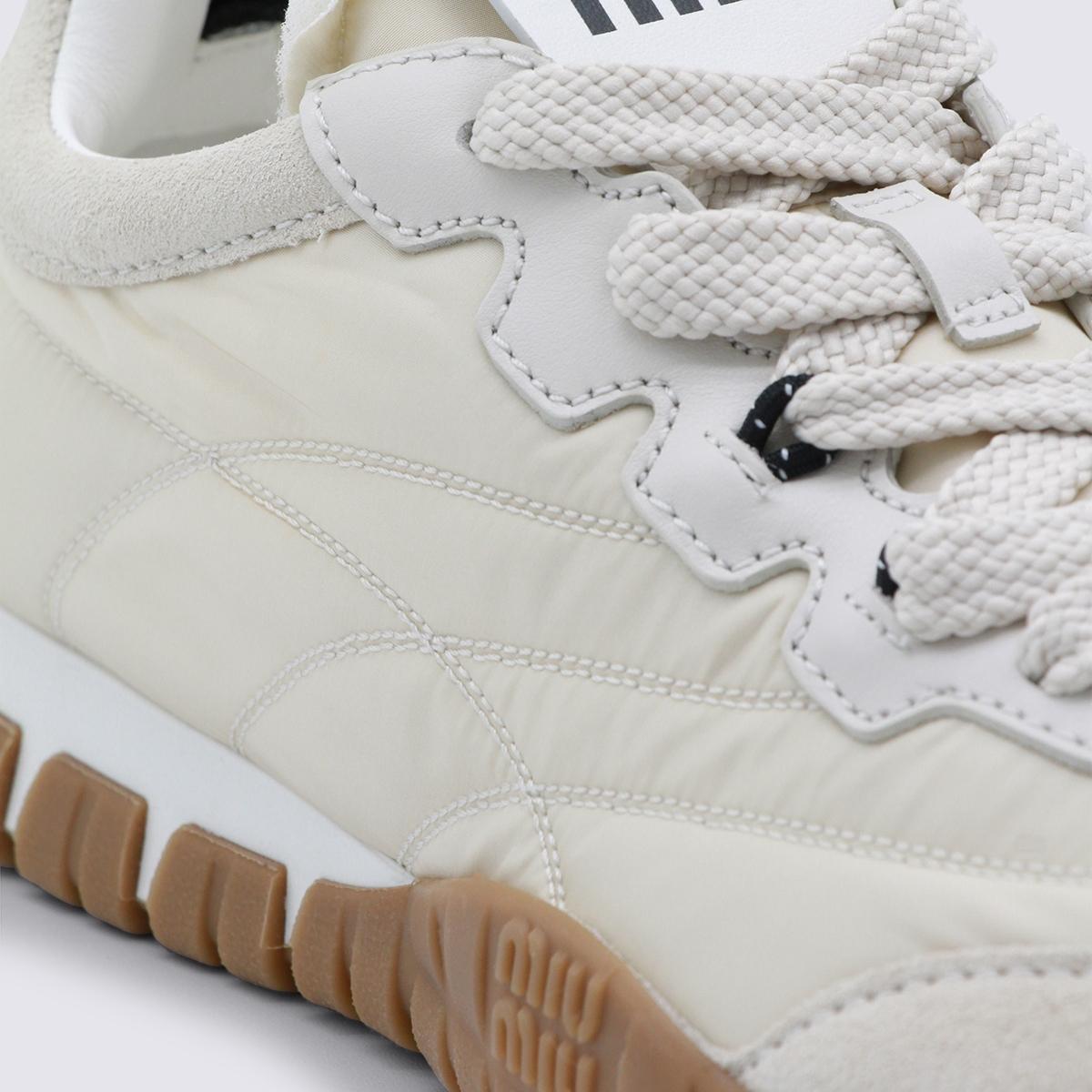 Miu Miu White Leather Low-Top Sneakers