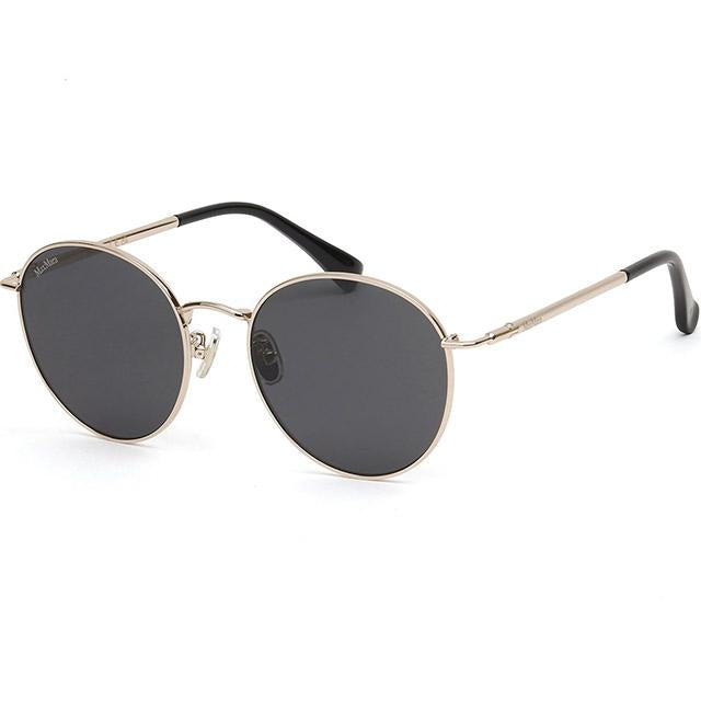 Max Mara Gold Metal Round Sunglasses Asian Fit Unisex MM0113K 28B