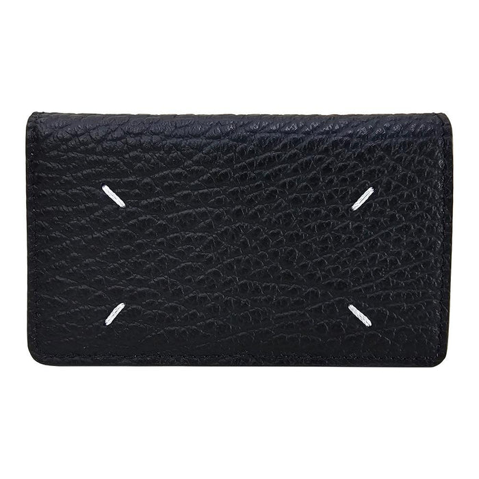 Maison Margiela Black Fold Double Card Holder Wallet