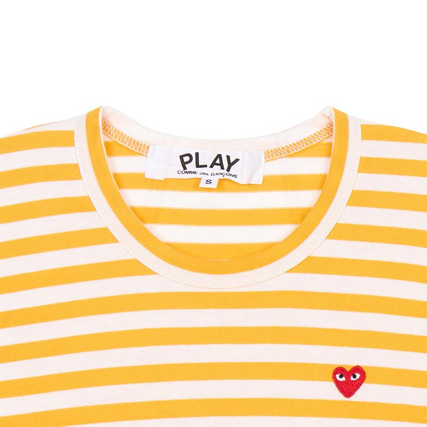 Comme des Garcons Mini Red Heart Stripe Long Sleeve T-Shirt Unisex AZ T217 051 2