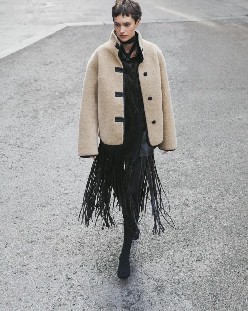 MANGO Faux Fur High Neck Short Coat