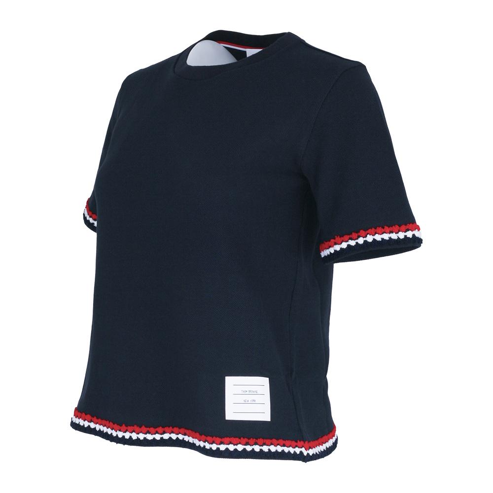 THOM BROWNE Women’s A-Line Short Sleeve T-Shirt Navy