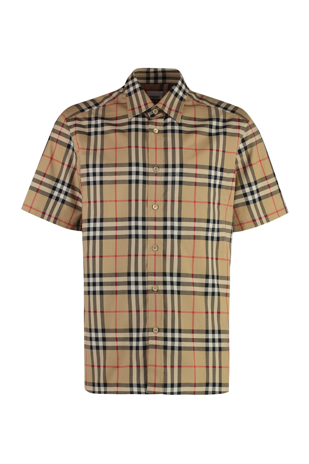 BURBERRY Short Sleeve Check Cotton Shirt Men A7028