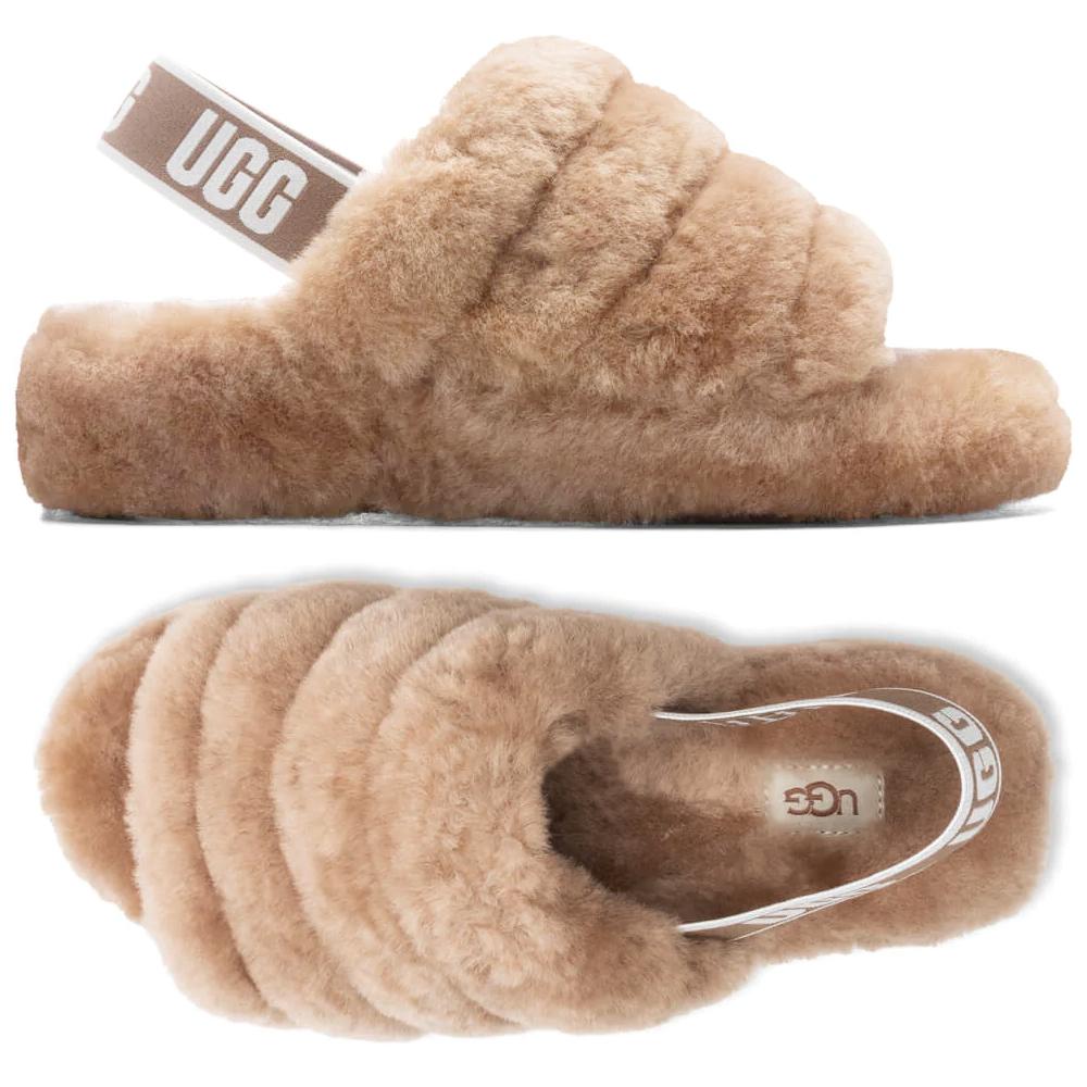Ugg Fluff Yeah Slide Faux Fur Sandals Chestnut 1095119 CHE