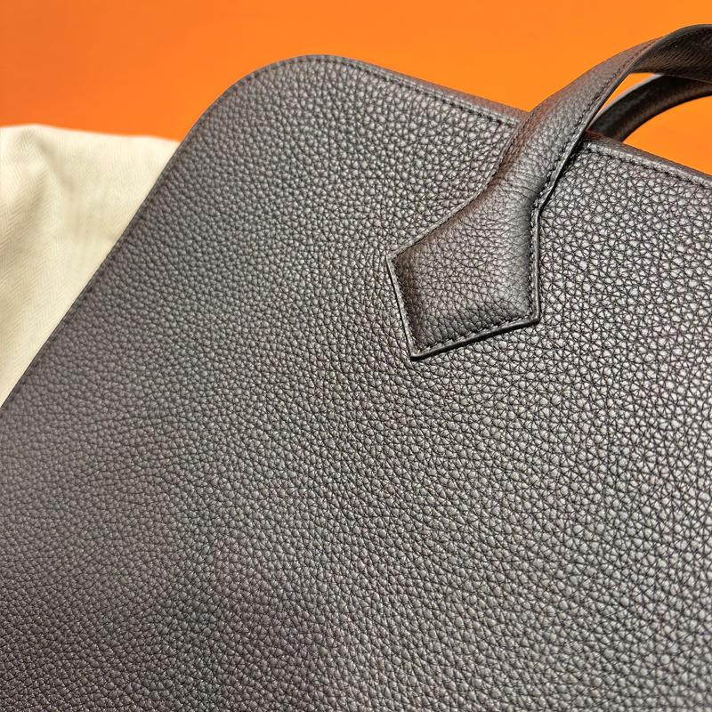 HERMES Victoria Light Brief Case 35 Black Tote Bag Unisex