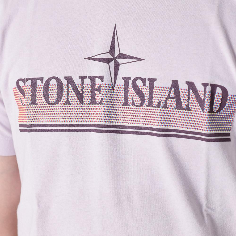STONE ISLAND Pink Tricromia One Short Sleeve T-Shirt