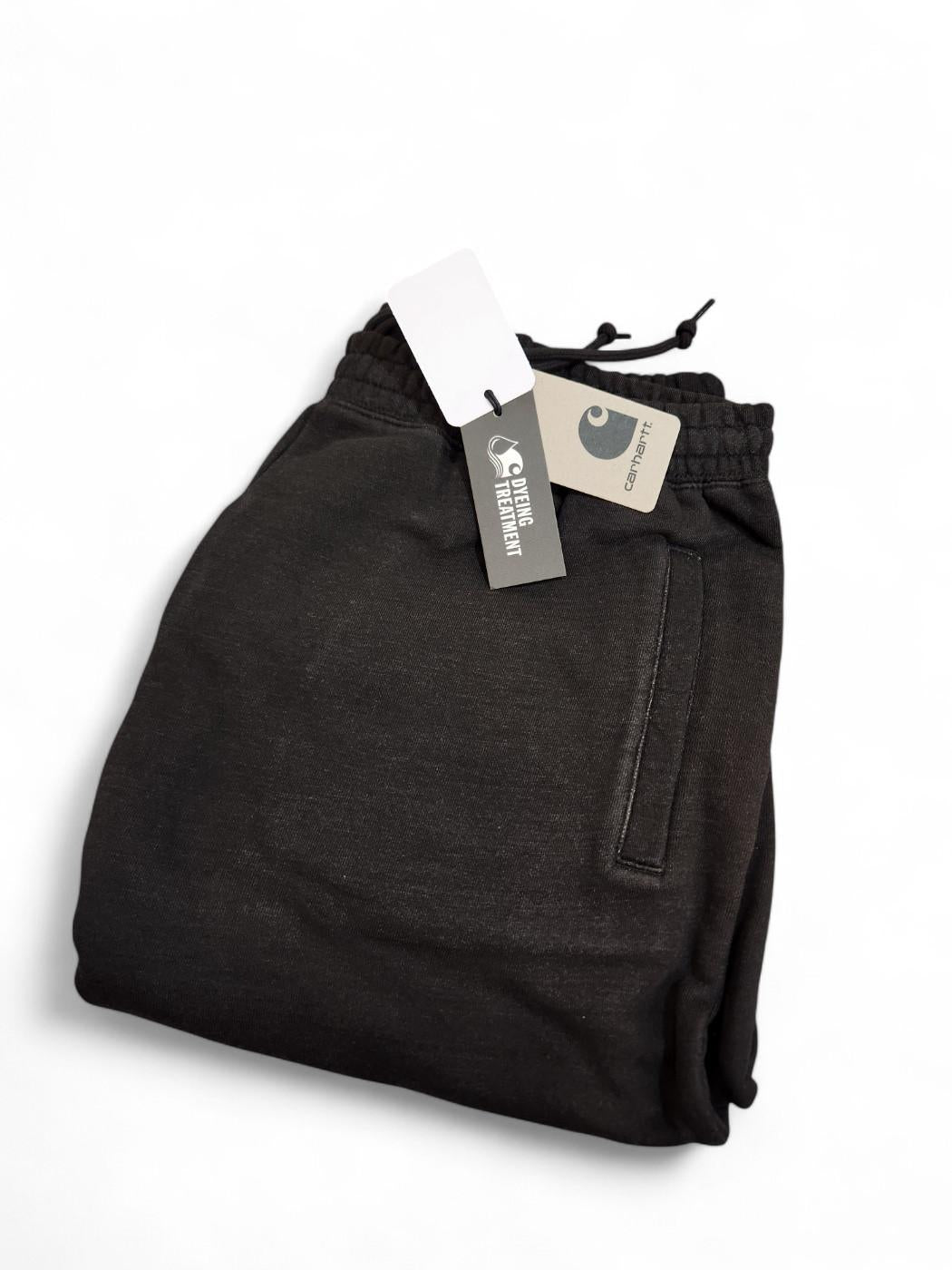 CARHARTT WIP Black Garment-Dyed INGO Sweat Shorts I034499 89GD