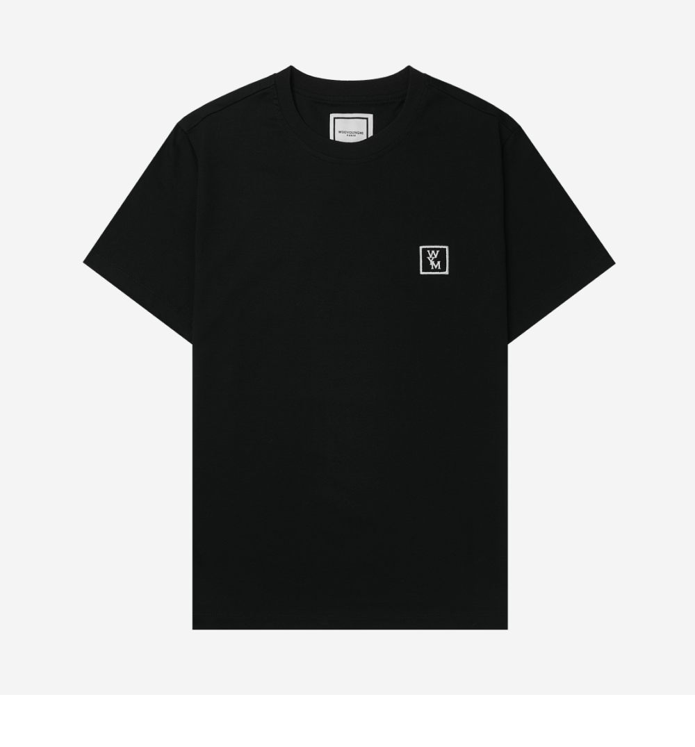 WOOYOUNGMI Black Cotton Back Logo Short Sleeve T-Shirt
