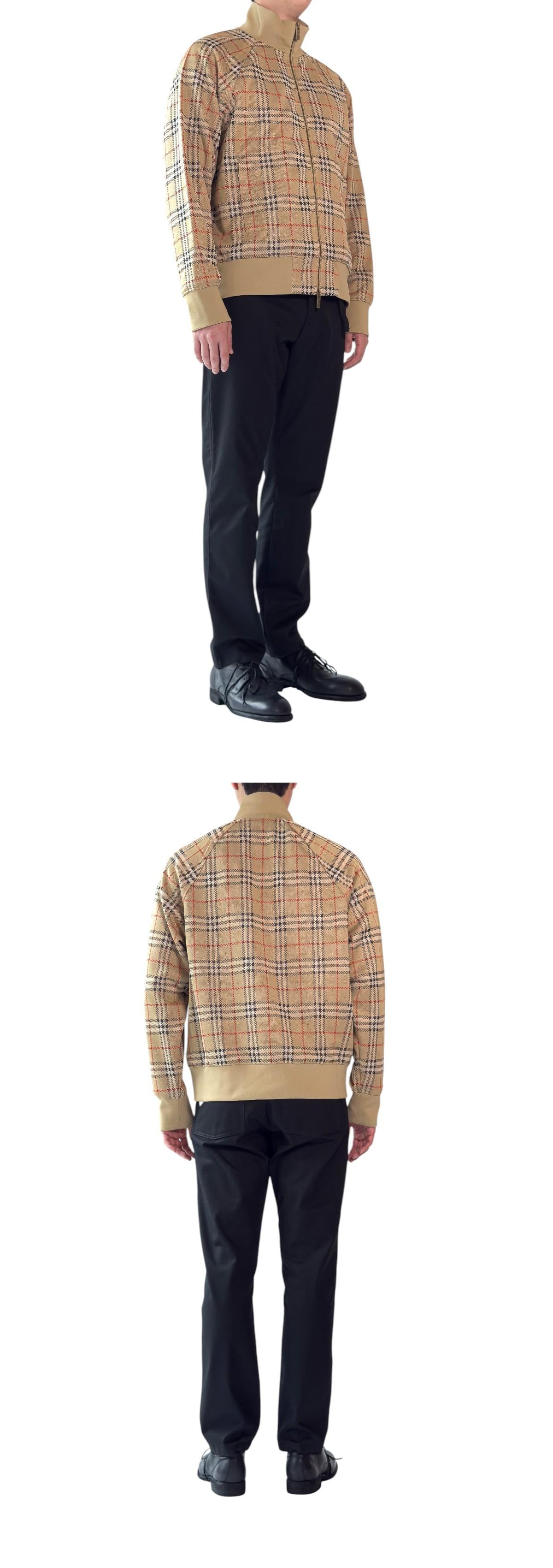 BURBERRY Jacquard Check Zip Track Jacket