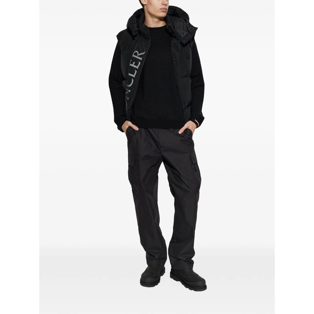 Moncler Black Leather Mid Ankle Boots for Men